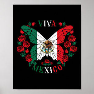 Viva Mexico Butterfly Ro Poster