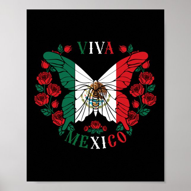 Viva Mexico Butterfly Ro Poster (Framsidan)