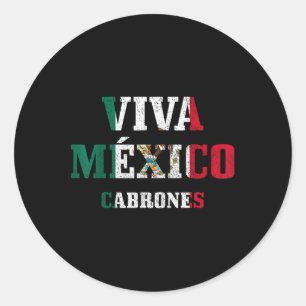 Viva Mexico Cabrones Funny Cinco De Mayo Mexican F Runt Klistermärke