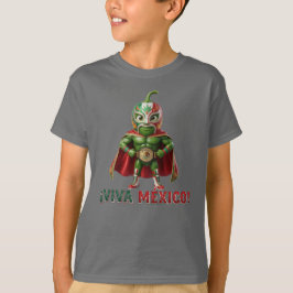 Viva Mexico Chili Pepper Lucha Libre | 3D Wrestler T Shirt