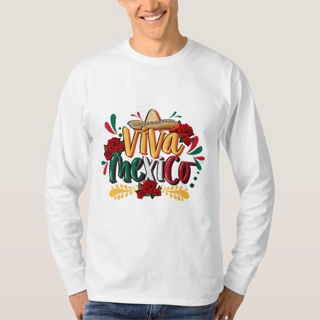 viva mexico cinco de mayo, playeras personalizado t shirt (Framsida)