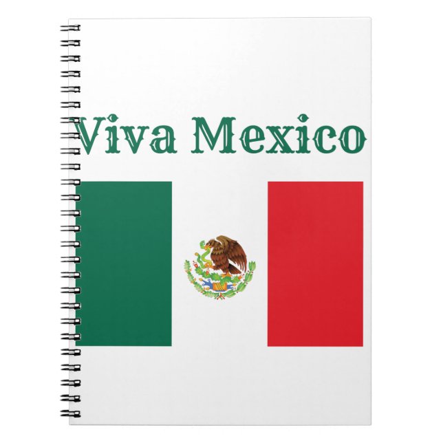 Viva Mexico Flagga Anteckningsbok (Framsidan)