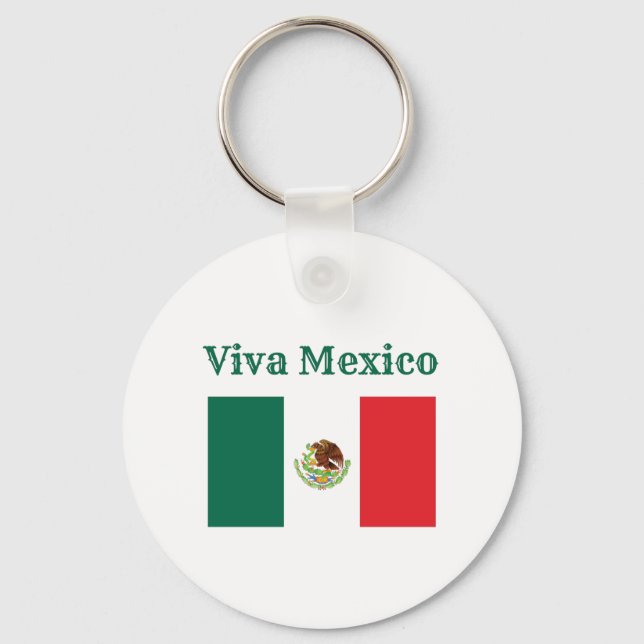 Viva Mexico Flagga Nyckelring (Framsida)