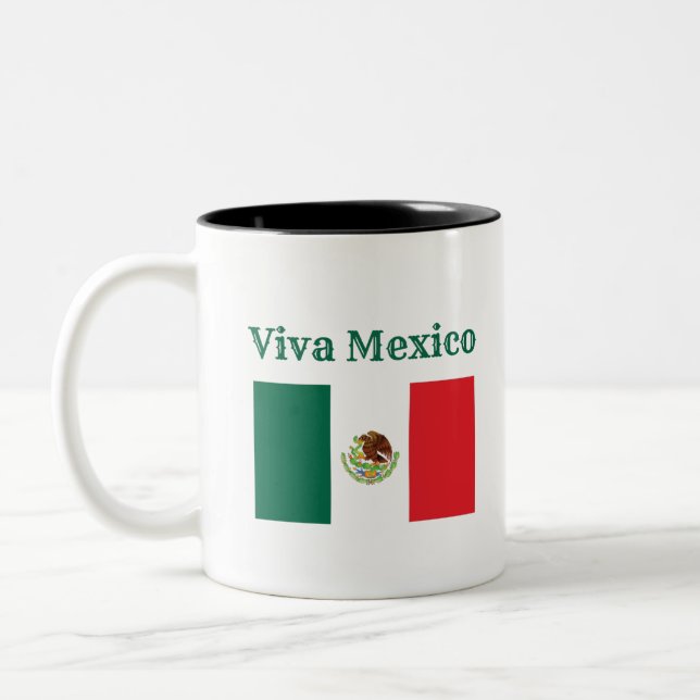 Viva Mexico Flagga Två-Tonad Mugg (Vänster)
