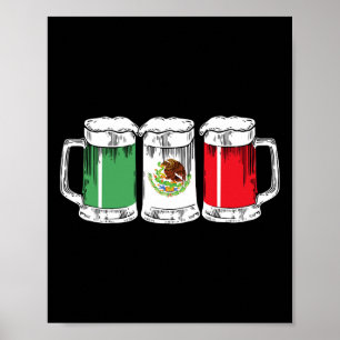 Viva Mexico Funny Beer Mexican Flagga Cinco De May Poster