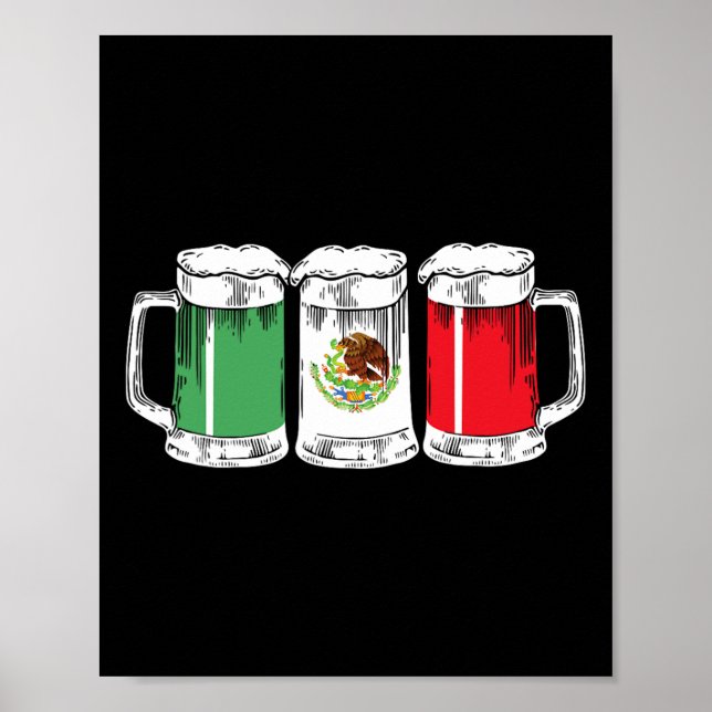 Viva Mexico Funny Beer Mexican Flagga Cinco De May Poster (Framsidan)