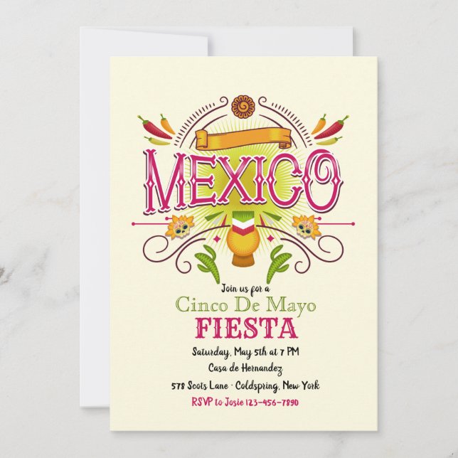 Viva Mexico-inbjudan Inbjudningar (Framsida)