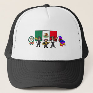Viva Mexico Luchador Mariachi Piñata Tecknad Truckerkeps