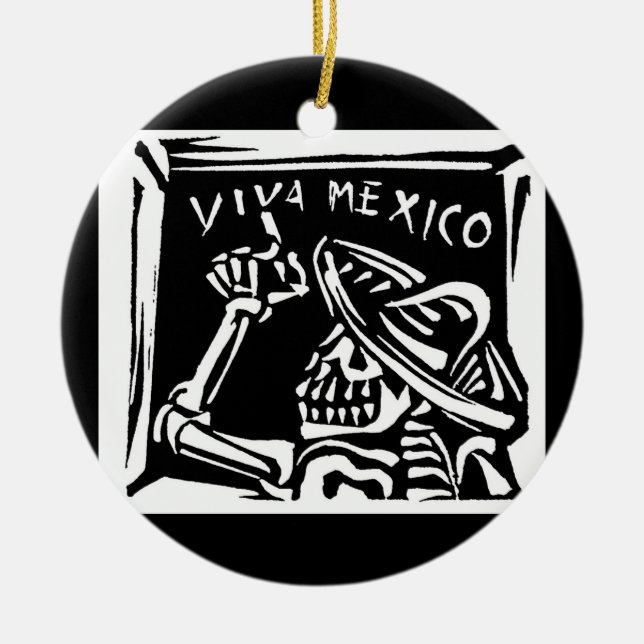 Viva Mexico Mexico "day of the dead ", Julgransprydnad Keramik (Framsidan)
