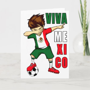 Viva Mexico Mexikansk Fotboll Pojke Självständighe Kort