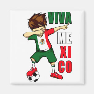 Viva Mexico Mexikansk Fotboll Pojke Självständighe Magnet