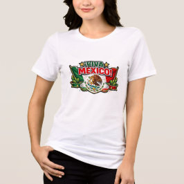 Viva Mexico Patriotisk Typografi T-Shirt | Mexikan