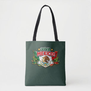 Viva Mexico Patriotisk Typografi T-Shirt Mexikan Tygkasse