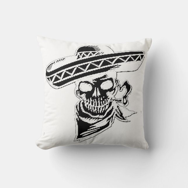 "Viva Mexico" skalle med sombreroen Kudde (Framsida)