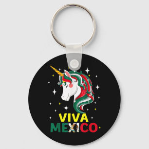Viva Mexico T-shirt Flicka Mexikansk flagga Enhörn Nyckelring