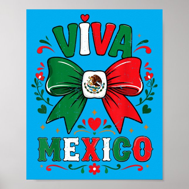 Viva Mexico Tröja Småbarnsflicka Mexikansk Flagga Poster (Framsidan)