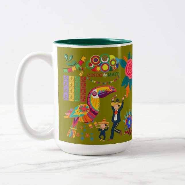 Viva Mexico Vibes olivgrön Två-Tonad Mugg (Vänster)