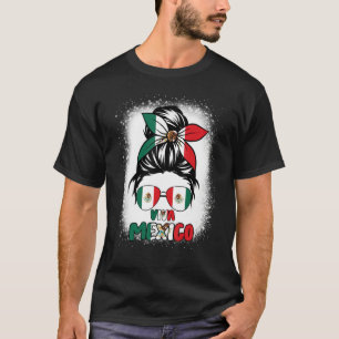 Viva Mexico Women Messy Bun Hair Mexican Flagga Pr T Shirt