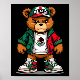 Viva Mexikanska Flagga Bear Cinco De Mayo Mexiica Poster
