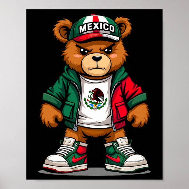 Viva Mexikanska Flagga Bear Cinco De Mayo Mexiica Poster (Framsidan)