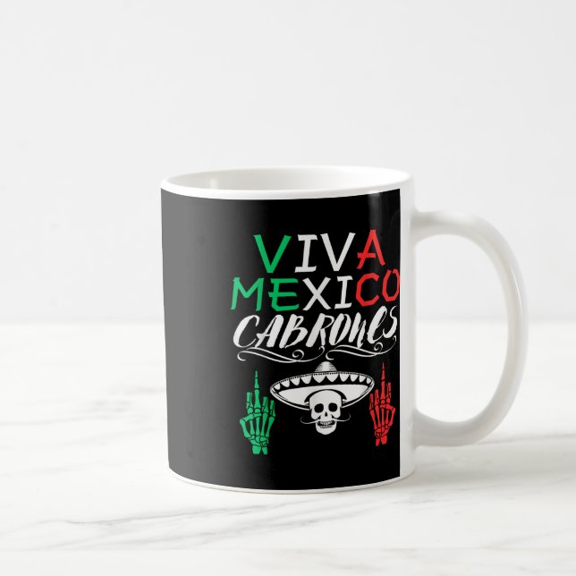 Viva Mexiko Cabrones Independence day Mexican Flag Kaffemugg (Höger)