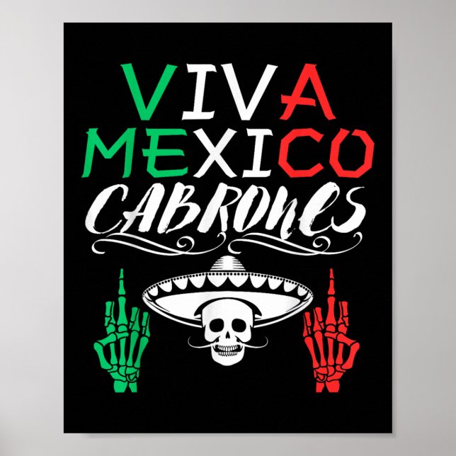 Viva Mexiko Cabrones Independence day Mexican Flag Poster (Framsidan)