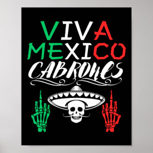 Viva Mexiko Cabrones Independence day Mexican Flag Poster