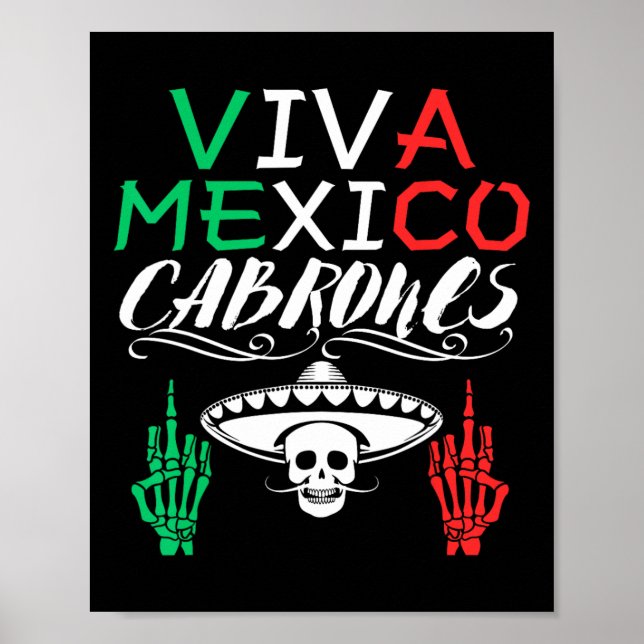 Viva Mexiko Cabrones Independence day Mexican Flag Poster (Framsidan)