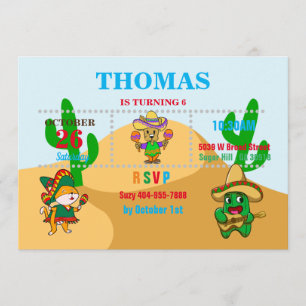 Viva Mexiko födelsedagsinbjudan Inbjudningar