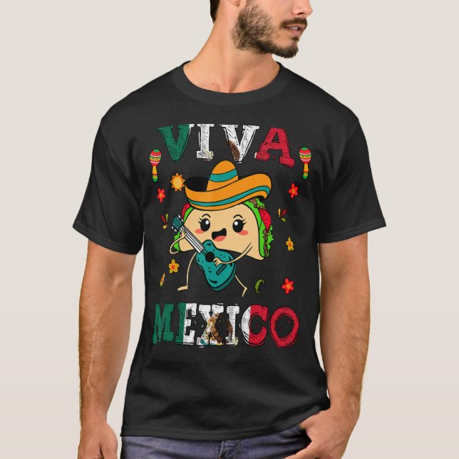 Viva Mexiko Independence day Pride Mexikanska Taco T Shirt (Framsida)