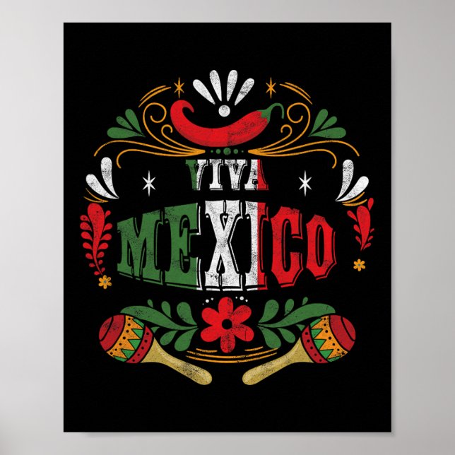 Viva Mexiko Mexican Fiesta Cinco De Mayo Poster (Framsidan)
