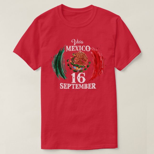 Viva Mexiko Mexikanska Independence day den 16 sep T Shirt (Design framsida)