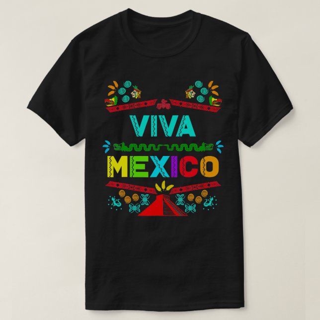 Viva Mexiko Mexikanska Independence day I Kärlek M T Shirt (Design framsida)