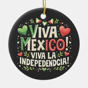 Viva Mexiko Mexikanska independence day Julgransprydnad Keramik