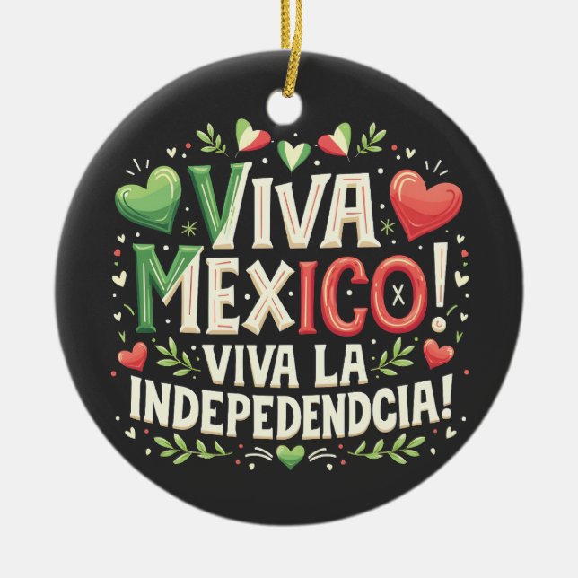 Viva Mexiko Mexikanska independence day Julgransprydnad Keramik (Framsidan)