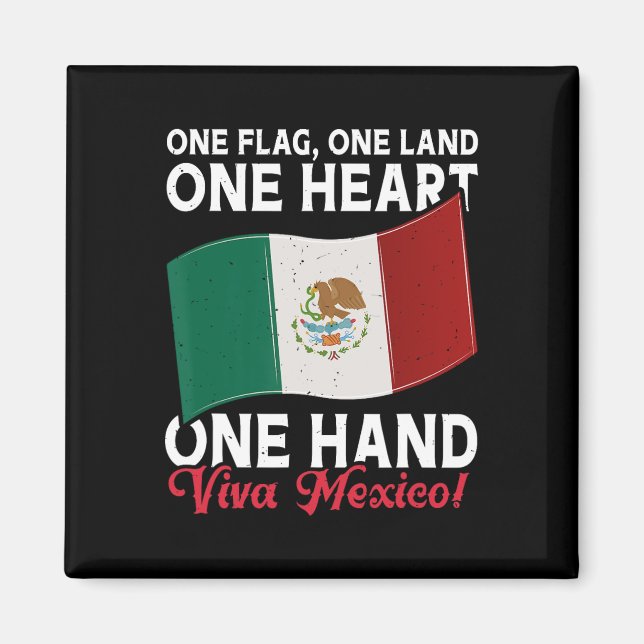 Viva Mexiko - Mexiko Flagga Mexikanska Independenc Magnet (Framsidan)