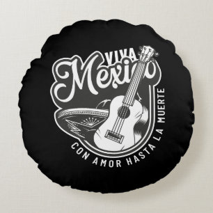 Viva Mexiko Party med min Guitar Rund Kudde
