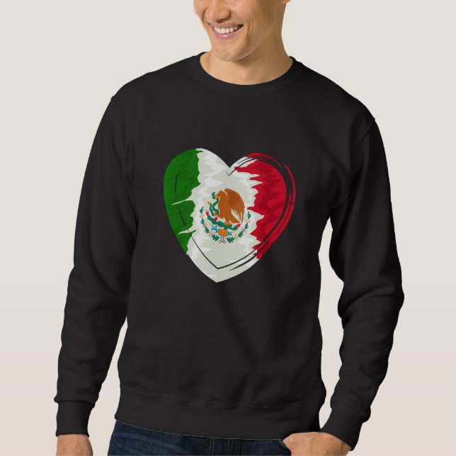 Viva Mexiko Proud Mexican Independence 15 septembe Lång Ärmad Tröja (Framsida)