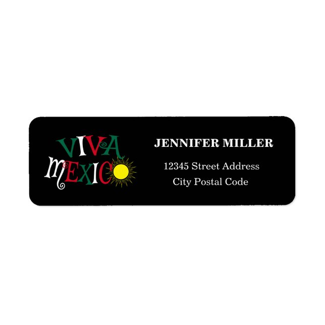 Viva Mexiko Returadress Etikett (Framsidan)