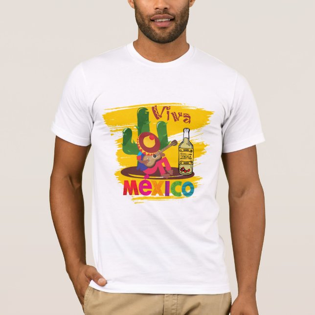 Viva Mexiko T-Shirt med Tequila (Framsida)