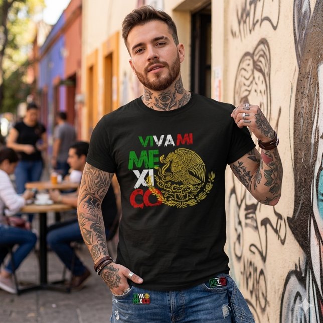 Viva mi Mexico Flagga  T Shirt (Viva mi Mexico Flag T-Shirt)