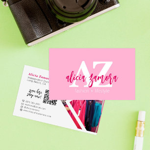 Viva Modern Magenta Chic Fet Snyggt Anpassningsbar Visitkort