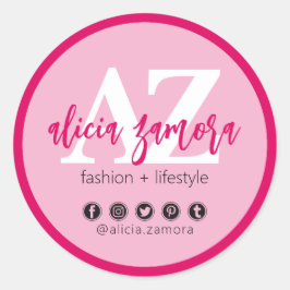 Viva Modern Magenta Influencer för sociala medier Runt Klistermärke