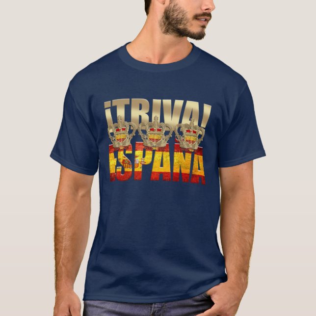 Viva Spanien Tricampeones Triva España Azul 2012 T-shirt (Framsida)