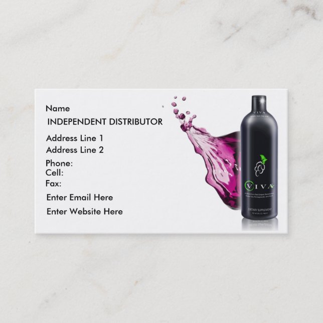 Viva stänk - visitkort (Framsida)