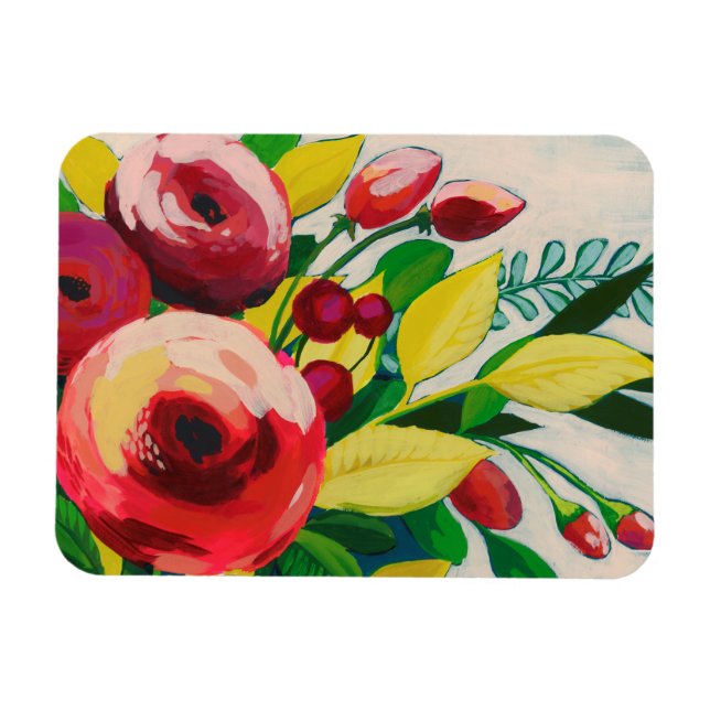Vivaciösa blommor magnet (Horisontell)