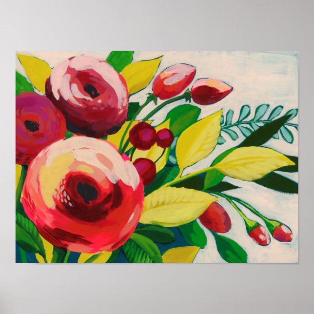 Vivaciösa blommor poster (Framsidan)