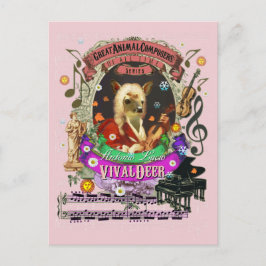 Vivaldeer Funny Hjort Fawn Animal Composer Vivaldi Vykort