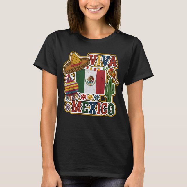 VIVAN MEXICO - historiskt arv och mexikansk kultur T Shirt (Framsida)