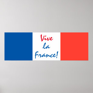 Vive La Frankrike Fransk Flagga Anpassade Poster